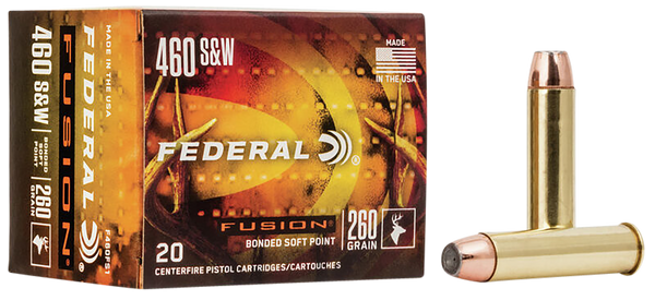Federal F460FS1 Fusion Handgun 460S&W Mag 260gr Fusion Soft Point 20 Per Box/10 Case