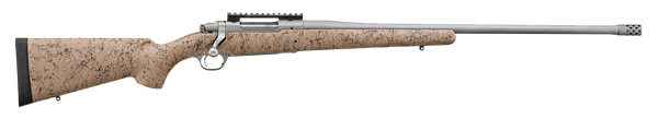 Ruger 57157 Hawkeye FTW Hunter Full Size 375 Ruger 3+1 22" Matte Stainless Steel Threaded Barrel, Picatinny Rail Stainless Steel Receiver, Speckled Tan/Black HS Precision Synthetic Stock