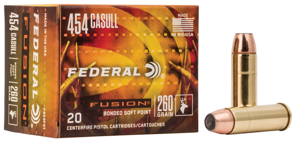 Federal F454FS1 Fusion Handgun 454Casull 260gr Fusion Soft Point 20 Per Box/10 Case