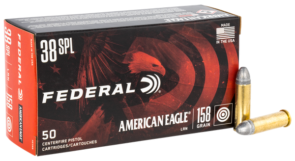 Federal AE38B American Eagle Handgun 38Special 158gr Lead Round Nose 50 Per Box/20 Case
