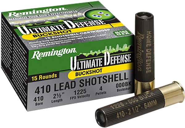 Remington Ammunition 20697 Ultimate Defense Buckshot 410Gauge 2.50" 000Buck Shot 15 Per Box/10 Case