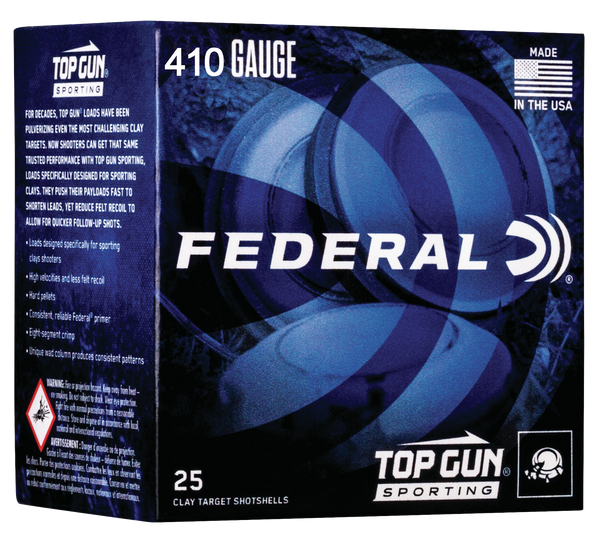 Federal TGS412149 Top Gun  410Gauge 2.50" 1/2oz 9Shot 25 Per Box/10 Case