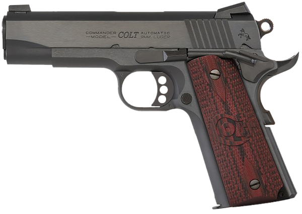 Colt Mfg O4943XE Commander Combat 38 Super 9+1 4.25" Stainless Steel Barrel, Blued Serrated Carbon Steel Slide, Blued Steel Frame, Black Cherry G10 Grip