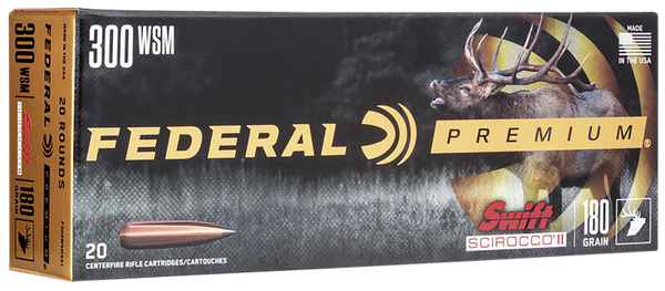 Federal P300WSMSS1 Premium  300WSM 180gr Swift Scirocco II 20 Per Box/10 Case