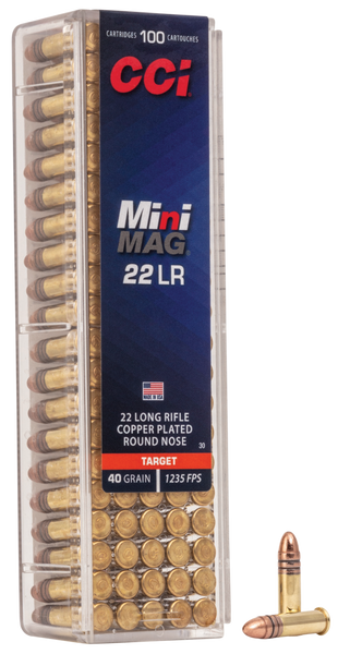 CCI 0030 Mini-Mag High Velocity 22LR 40gr Copper Plated Round Nose 100 Per Box/50 Case