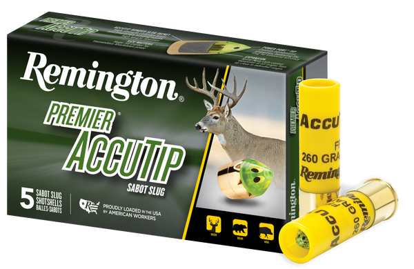Remington Ammunition 20498 Premier AccuTip  20 Gauge 3" Sabot Slug Shot 5 Per Box/ 20 Cs