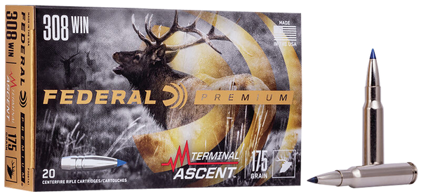 Federal P308TA1 Premium Terminal Ascent 308Win 175gr 20 Per Box/10 Case