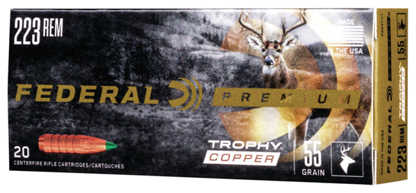Federal P223TC1 Premium  223Rem 55gr Trophy Copper 20 Per Box/10 Case