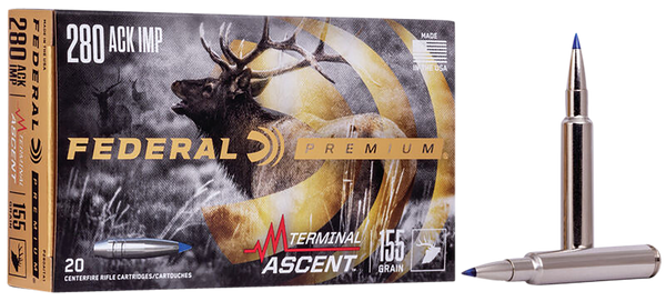 Federal P280A1TA1 Premium Terminal Ascent 280Ackley Improved 155gr 20 Per Box/10 Case