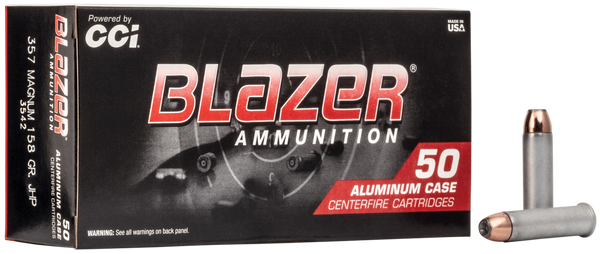 CCI 3542 Blazer Handgun 357Mag 158gr Jacket Hollow Point 50 Per Box/20 Case