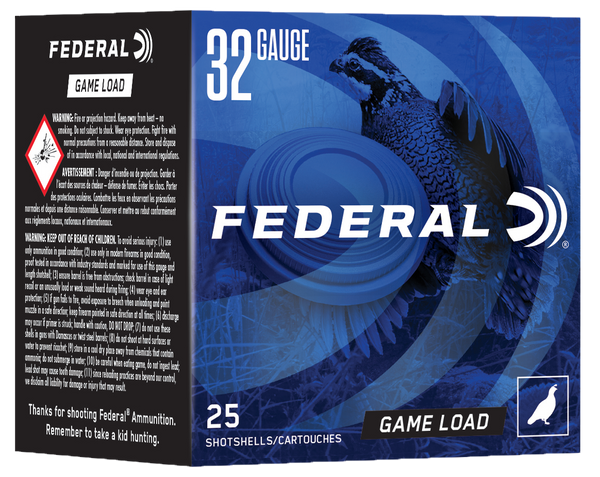 Federal N1328 Game-Shok Heavy Field 32Gauge 2.50" 1/2oz 8Shot 25 Per Box/10 Case