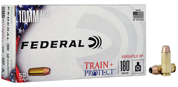 Federal TP10VHP1 Train + Protect  10mmAuto 180gr Versatile Hollow Point 50 Per Box/10 Case