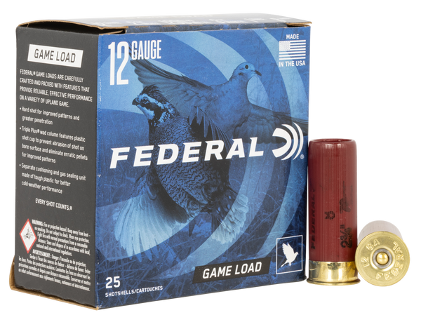 Federal H1218 Game-Shok Upland 12Gauge 2.75" 1oz 8Shot 25 Per Box/10 Case