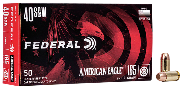 Federal AE40R3 American Eagle Handgun 40S&W 165gr Full Metal Jacket 50 Per Box/20 Case