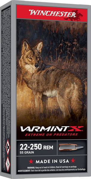Winchester Ammo X22250P Varmint X  22-250Rem 55gr Polymer Tip Rapid Expansion 20 Per Box/10 Case