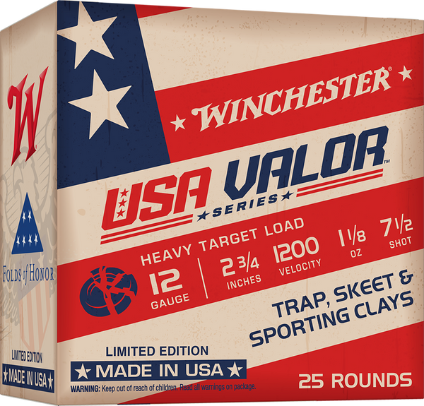 Winchester Ammo USAV127 USA Valor  12Gauge 2.75" 1 1/8oz 7.5Shot 25 Per Box/10 Case