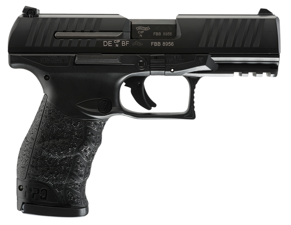 Walther Arms 2807076 PPQ M2 45 ACP 12+1 4.25" Black Steel Barrel, Matte Black Tenifer Serrated Steel Slide, Black Polymer Frame w/Picatinny Rail, Black Finger Grooved Grip, 3 Auto Safety
