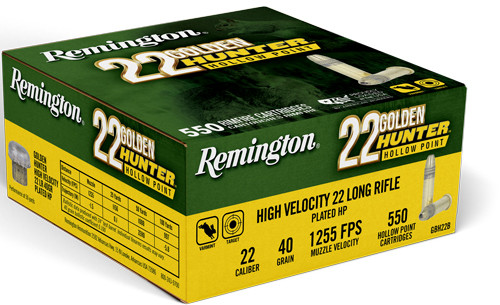REMINGTON GOLDEN HUNTER 22LR 40GR PLATED HP 550RD 12BX/CS