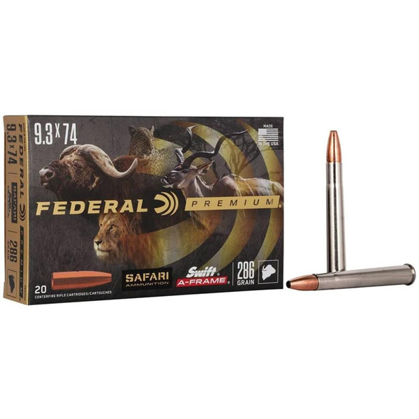 Federal Premium Cape-Shok Rifle Ammunition 9.3x74R 286 gr SAF 2360 fps 20/box 9.3x74R 286 gr SAF 2360 fps - 20/box