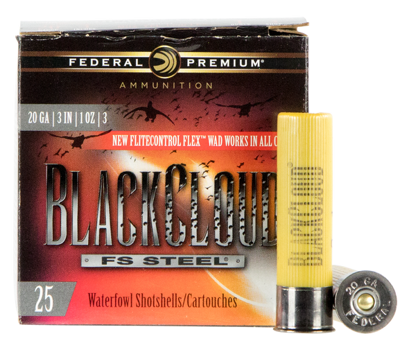 Federal PWBX2093 Black Cloud FS 20Gauge 3" 1oz 3Shot 25 Per Box/10 Case