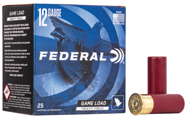 Federal H1238 Game-Shok Heavy Field 12Gauge 2.75" 1 1/8oz 8Shot 25 Per Box/10 Case