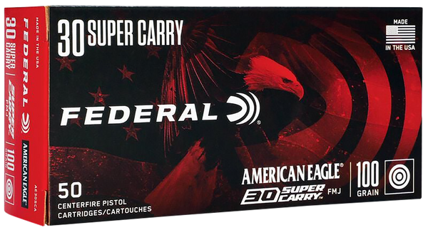 Federal AE30SCA American Eagle Handgun 30Super Carry 100gr Full Metal Jacket 50 Per Box/20 Case