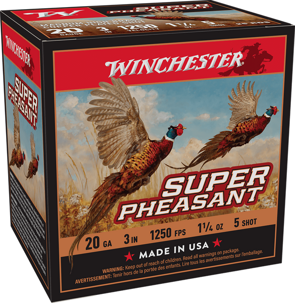 Winchester Ammo X203PH5 Super Pheasant Magnum High Brass 20Gauge 3" 1 1/4oz 5Shot 25 Per Box/10 Case