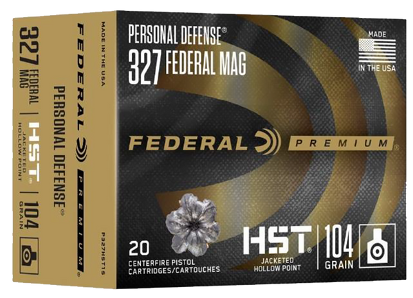 Federal P327HST1S Premium Personal Defense 327FederalMag 104gr Jacketed Hollow Point 20 Per Box/10 Case