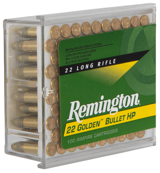 Remington Ammunition 21278 Golden Bullet Rimfire 22LR 36gr Plated Hollow Point 100 Per Box/50 Case