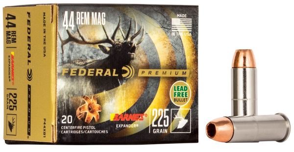 Federal P44XB1 Premium  44RemMag 225gr Barnes Expander BRX 20 Per Box/10 Case