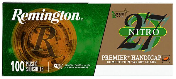 Remington Ammunition 28867 Premier Nitro 27 Handicap 12 Gauge 2.75" 1 1/8 oz 7.5 Shot 100 Per Box/ 2 Cs