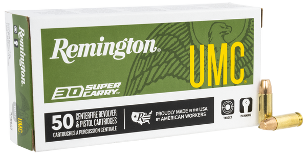 Remington Ammunition R20015 UMC  30SuperCarry 100gr Full Metal Jacket 50 Per Box/20 Case