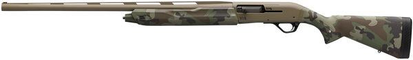 Winchester Repeating Arms 511313292 SX4 Hybrid Hunter 12 Gauge 3.5" Chamber 4+1 2.75" 28", FDE Cerakote Rec/Barrel, Woodland Camo Furniture, Fiber Optic Front Sight Left Hand