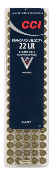 CCI 0032 Standard Velocity  22LR 40gr Lead Round Nose 100 Per Box/50 Case