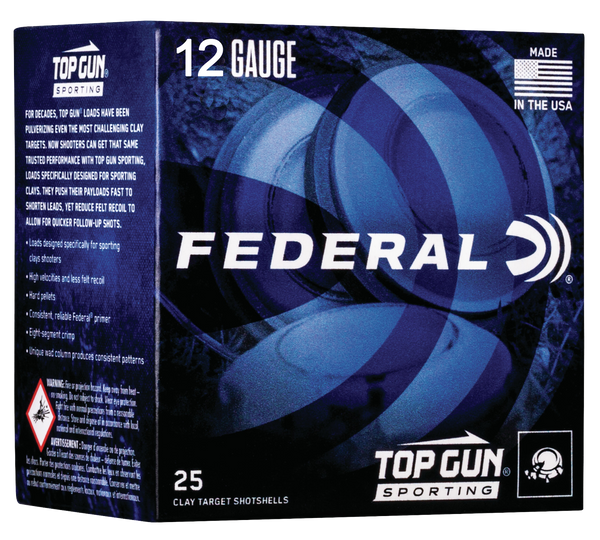 Federal TGS12875 Top Gun  12Gauge 2.75" 1oz 7.5Shot 25 Per Box/10 Case