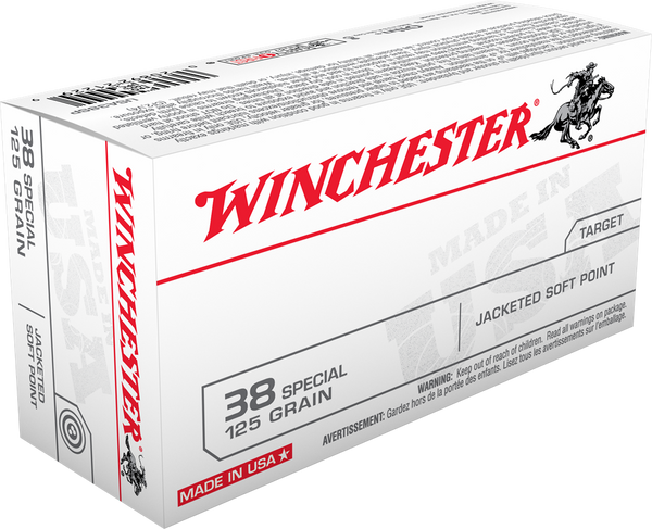Winchester Ammo USA38SP USA  38Special 125gr Jacketed Soft Point 50 Per Box/10 Case