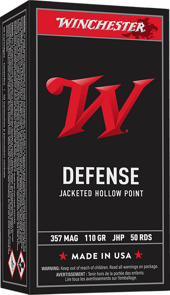 Winchester Ammo Q4204 USA  357Mag 110gr Jacketed Hollow Point 50 Per Box/10 Case