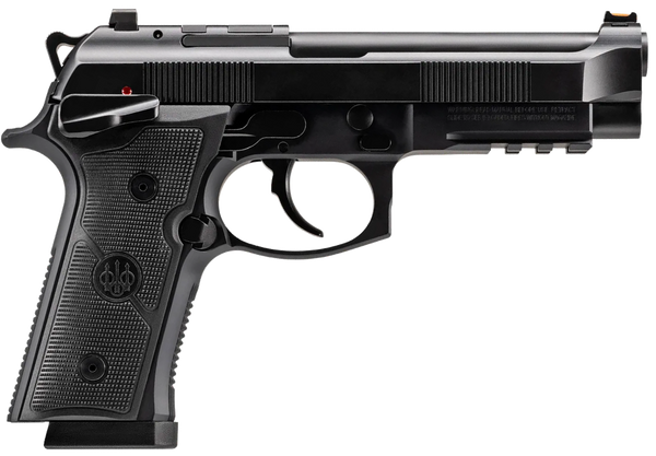 Beretta USA J92XFMSDA15 92GTS  9mm Luger 15+1 4.70" Black Inox Steel Barrel, Black Cerakote Optic Ready/Serrated Steel Slide + Aluminum Frame w/Beavertail & Picatinny Rail, Ambidextrous