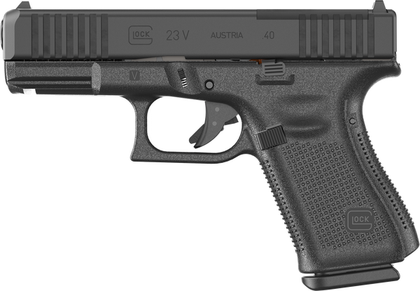 Glock PV2350203MOS G23 V MOS 40 S&W 13+1 4.02" Black GMB Barrel, Black nDLC Steel Optic Ready/Serrated Slide, Black Polymer Frame w/Accessory Rail, Interchangeable Backstrap Grip, Ambidextrous