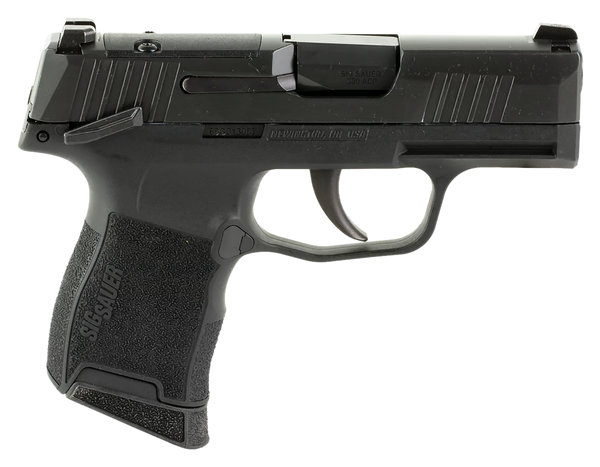 Sig Sauer 365380BSSMS P365  Micro-Compact 380 ACP 10+1 3.10" Black Carbon Steel Barrel, Black Nitron Optic Ready/Serrated Slide & Frame w/Sig Rail, Black Polymer Grips, Manual Safety, Right Hand