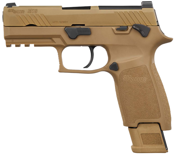 Sig Sauer M18 9mm Luger, 3.9" Barrel, 17+1, Coyote Tan PVD