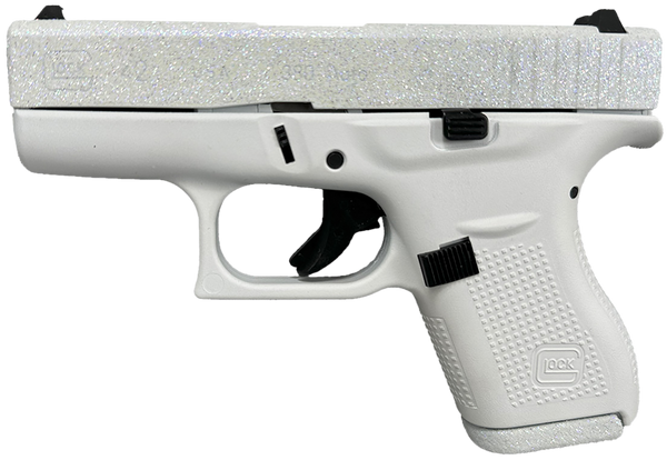 Glock 42 Gen 3 .380 ACP, 3.25" Barrel, 6+1, Frost Cerakote / Frost Glitter Cerakote