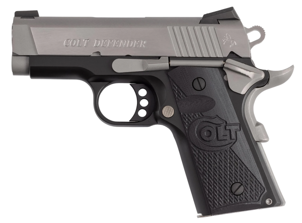Colt Mfg O7800XETT Defender  45 ACP 7+1 3" Carbon Steel Slide, Aluminum Frame w/Beavertail, G10 Grip