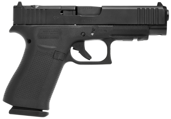 Glock PA4850201FRMOS G48 Gen5 MOS Sim Compact 9mm Luger 10+1 4.17" Black GMB Barrel, Black nDLC MOS Cut/Serrated Slide, Black Polymer Frame w/Beavertail, Black Textured Polymer Grips