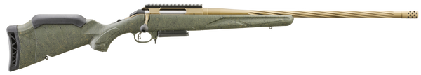 Ruger 46946 American II Predator Full Size 6.5 PRC 3+1 22" Burnt Bronze Cerakote Spiral Fluted Threaded Barrel & Alloy Steel Receiver w/Picatinny Rail, Green Splatter Adj LOP Synthetic Stock