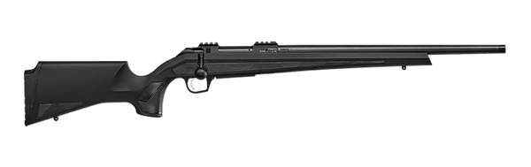 CZ-USA 07419 600+ Alpha 300 Win Mag 3+1 24" Black Nitride Threaded Barrel, Black Nitride Aluminum Receiver w/Weaver Rail, Black Soft Touch Fixed Polymer Stock