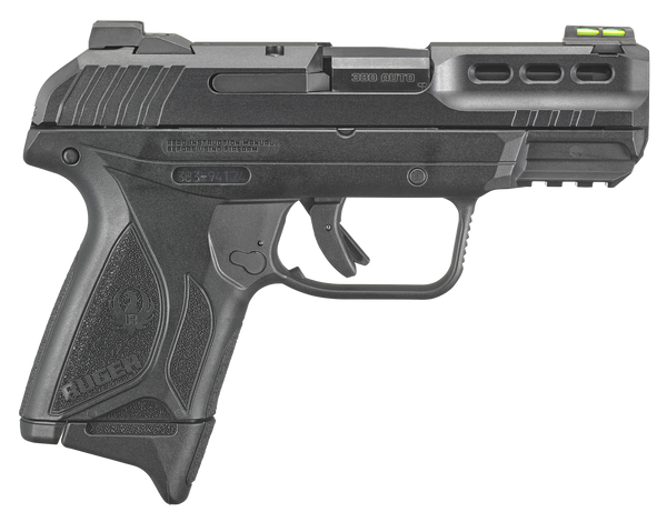 Ruger 3855 Security-380  380 ACP 10+1 3.42" Black Oxide Barrel, Black Serrated Steel Slide, Black Polymer Frame w/Accessory Rail, Black Polymer Grips