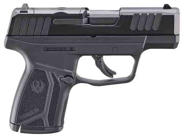 Ruger 3514 Max-9  9mm Luger 12+1 3.20" Black Oxide Alloy Steel Barrel, Black Oxide Alloy Steel Optic Ready/Serrated Slide, Black Polymer Frame, Shield RMSc/JPoint Footprint