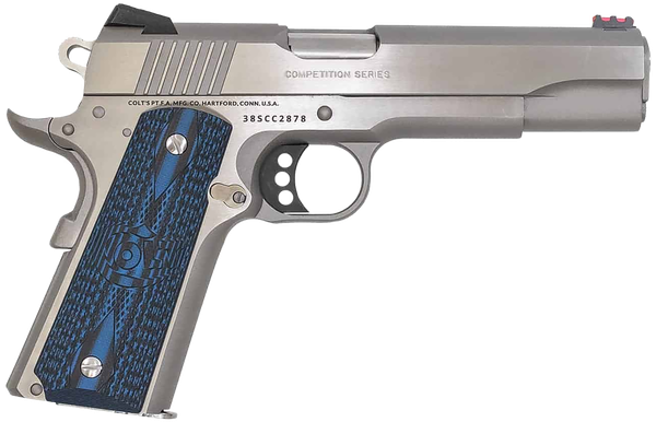 Colt Mfg Competition Government .38 Super, 5" Barrel, 9+1, Brushed Stainless