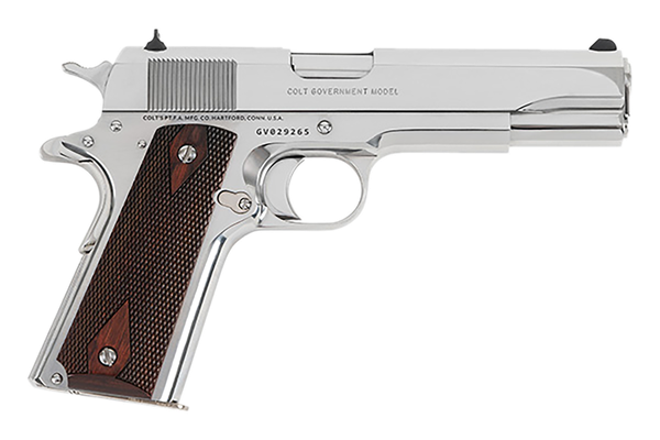 Colt Mfg 1911 Government .38 Super, 5" Barrel, 9+1, Bright Stainless
